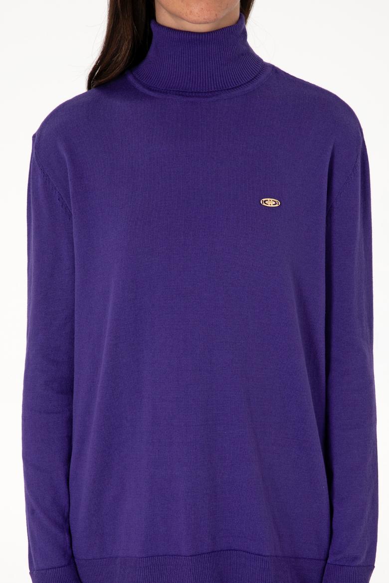 Kadın Mor Basic Kazak - 50288974073