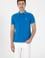 Erkek Slim Fit Polo Yaka Kobalt Yıkamalı Basic Tişört