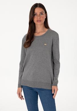 Kadın Gri Melanj Basic Kazak - 50288951045