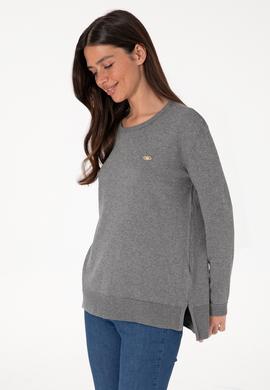 Kadın Gri Melanj Basic Kazak - 50288951045