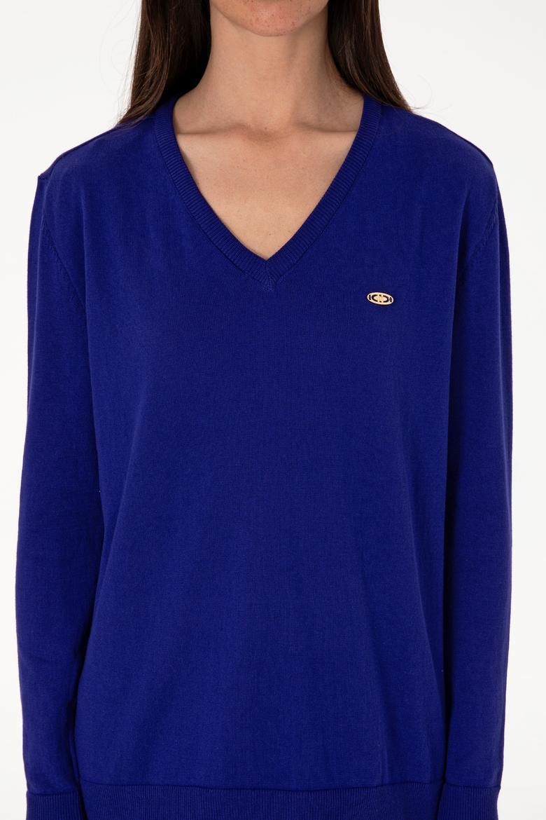 Kadın Mavi Basic Kazak - 50288973041