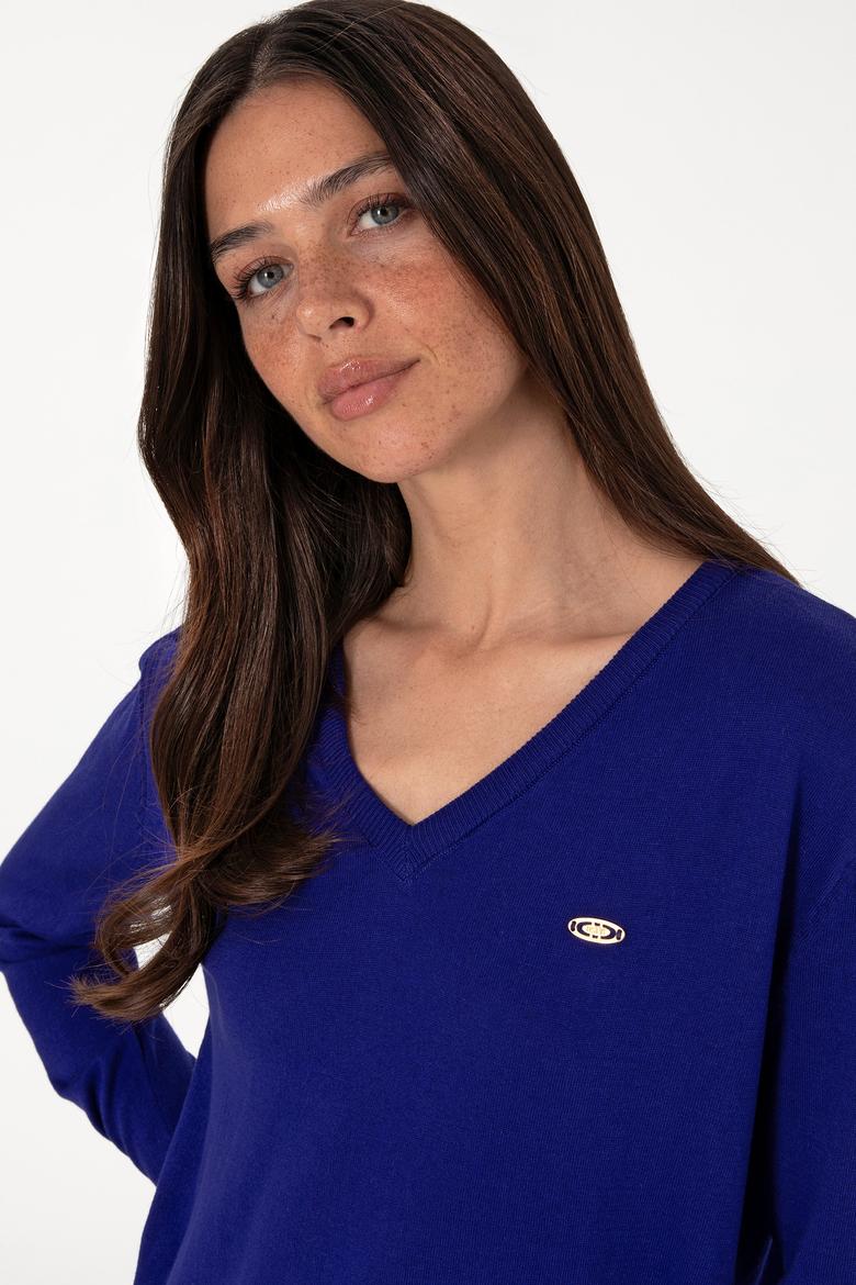 Kadın Mavi Basic Kazak - 50288973041