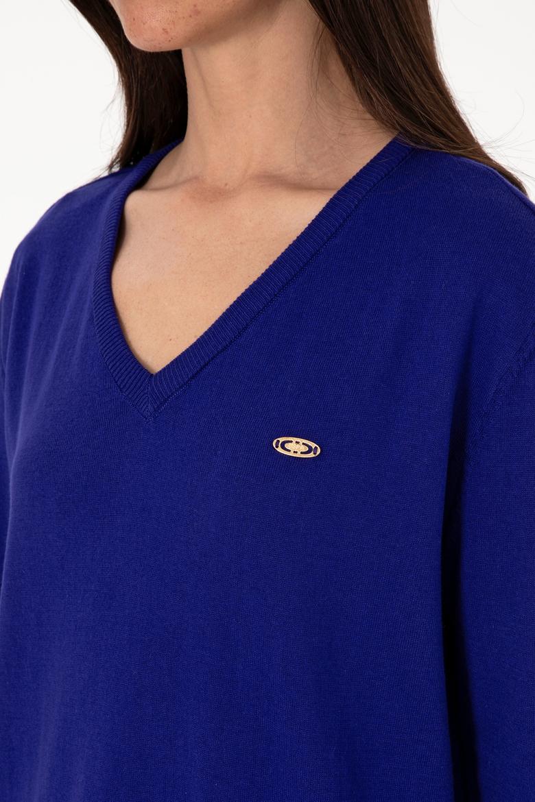 Kadın Mavi Basic Kazak - 50288973041