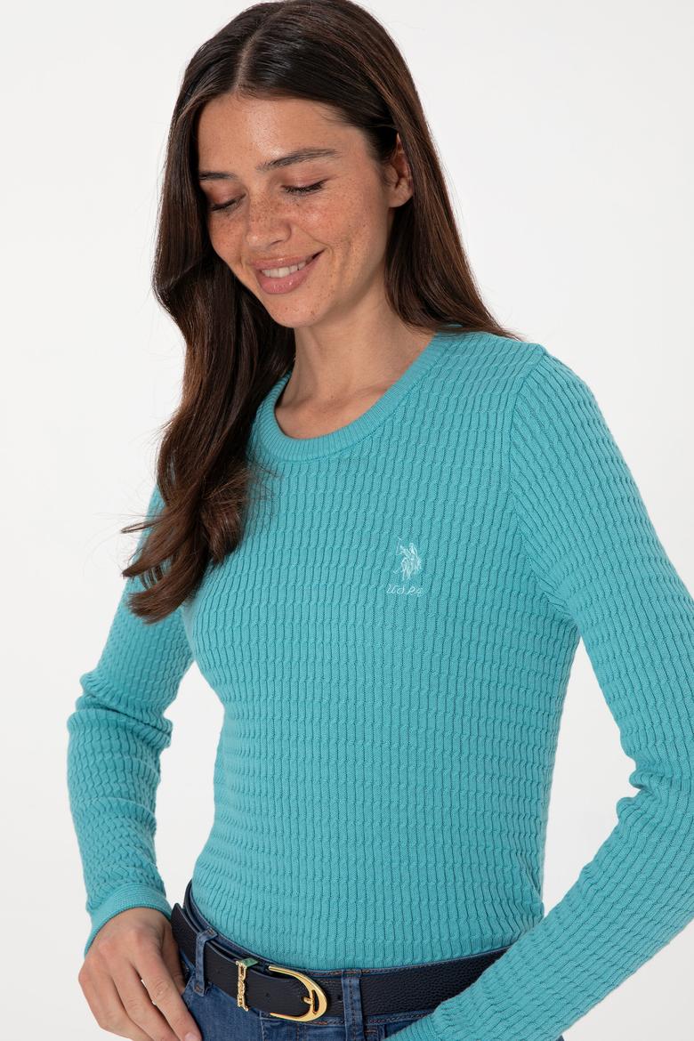 Kadın Mavi Basic Kazak - 50288979066