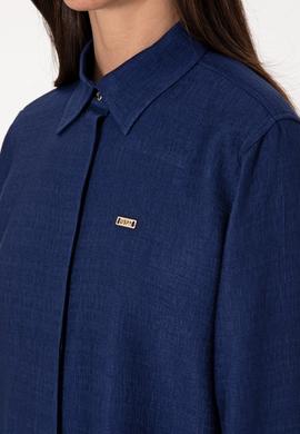 Kadın Lacivert Dokuma Tunik Gömlek - 50306411018