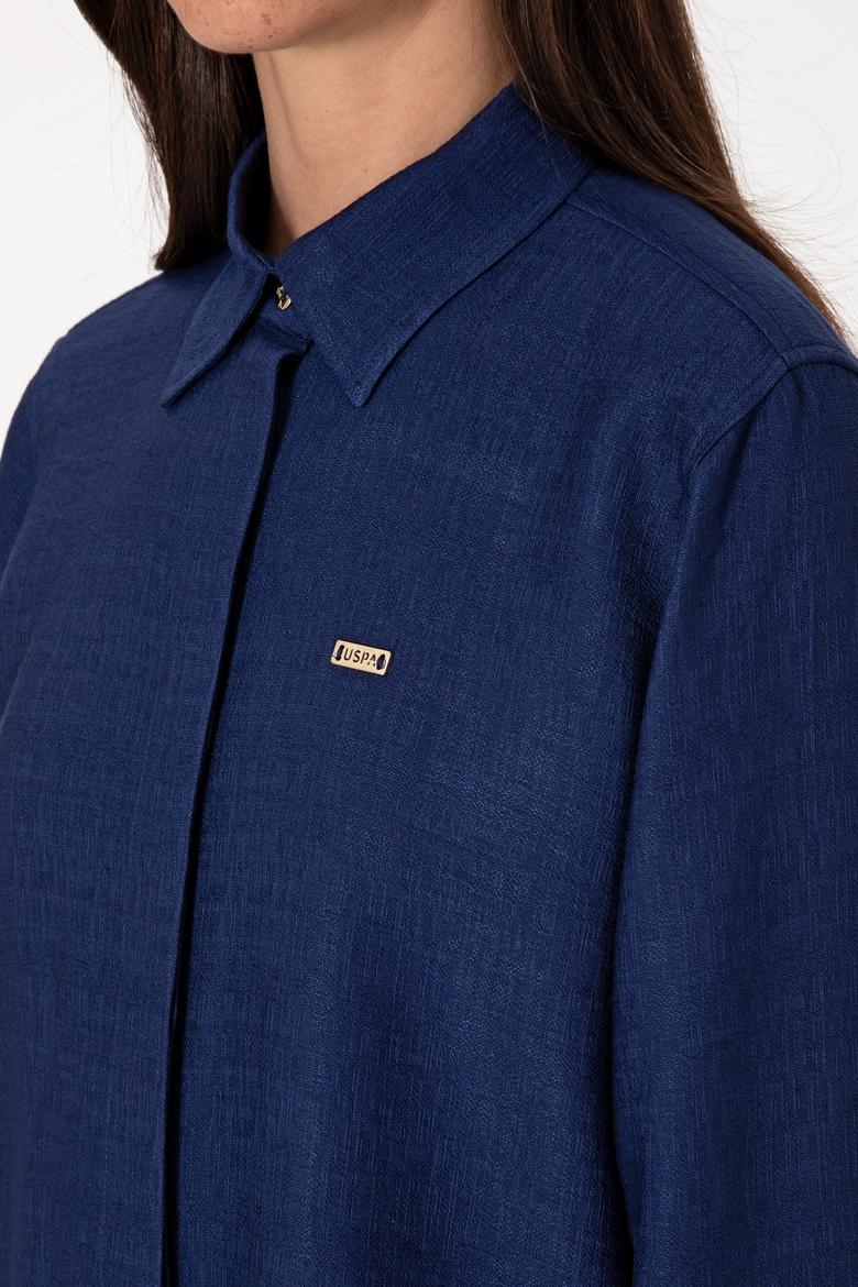 Kadın Lacivert Dokuma Tunik Gömlek - 50306411018