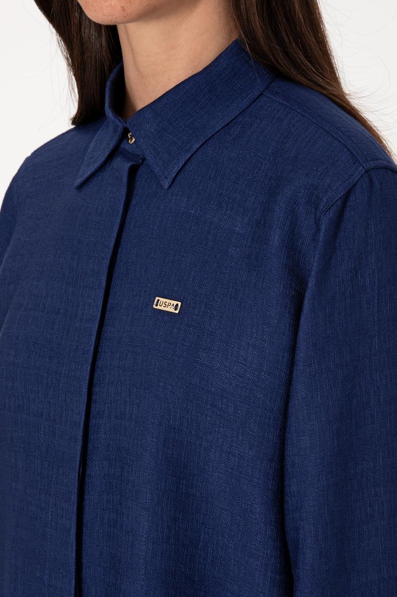 Kadın Lacivert Dokuma Tunik Gömlek