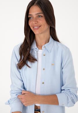 Kadın Açık Mavi Dokuma Tunik Gömlek - 50306411027