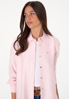 Kadın Açık Pembe Dokuma Tunik Gömlek - 50306411010