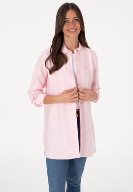 Kadın Açık Pembe Dokuma Tunik Gömlek - 50306411010