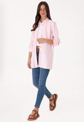 Kadın Açık Pembe Dokuma Tunik Gömlek - 50306411010