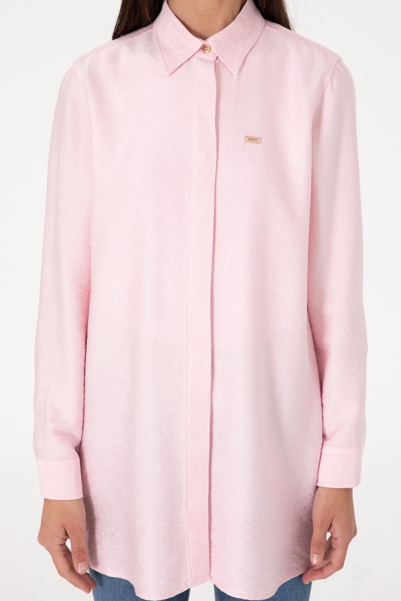 Kadın Açık Pembe Dokuma Tunik Gömlek - 50306411010