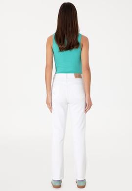 Kadın Beyaz Slim Flare Cropped Fit Jean Pantolon - 50304305002