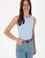 Kadın Açık Mavi Kolsuz Bisiklet Yaka Basic Tişört