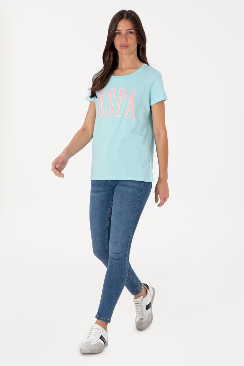 Kadın Aqua Bisiklet Yaka Tişört - 50305842139