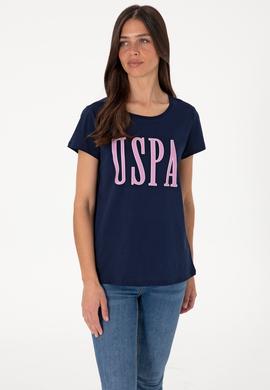 Kadın Lacivert Bisiklet Yaka Tişört - 50305842027