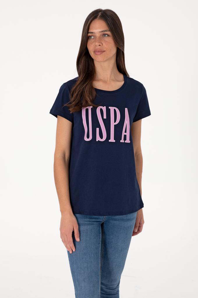 Kadın Lacivert Bisiklet Yaka Tişört