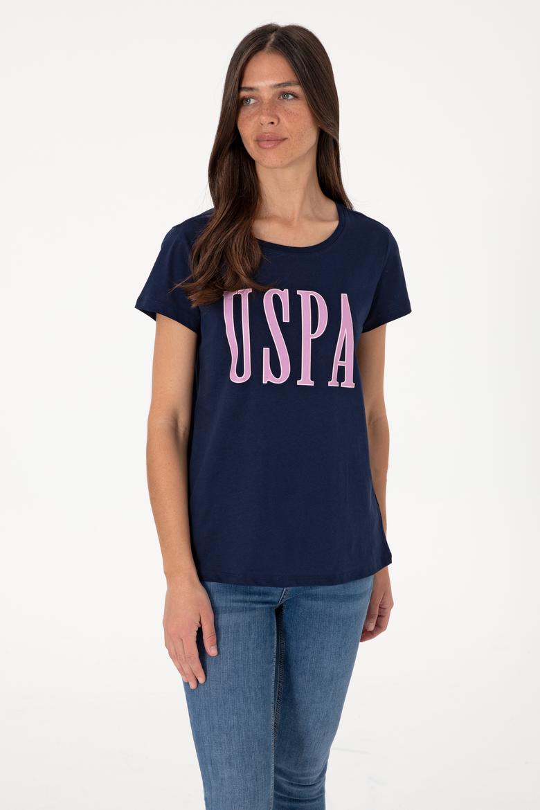 Kadın Lacivert Bisiklet Yaka Tişört