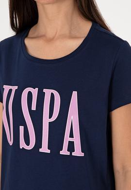 Kadın Lacivert Bisiklet Yaka Tişört - 50305842027