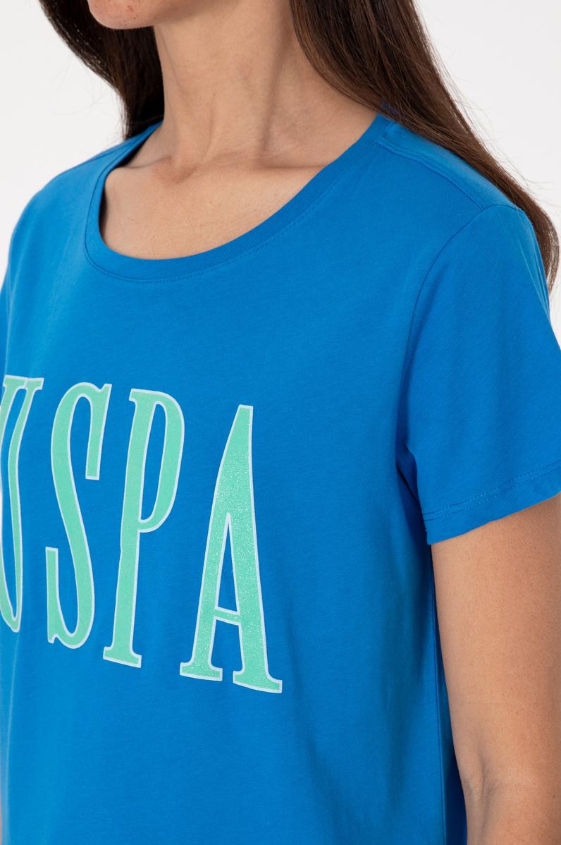 Kadın Kobalt Mavi Bisiklet Yaka Tişört