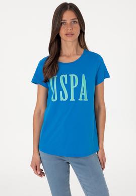 Kadın Kobalt Mavi Bisiklet Yaka Tişört - 50305842075