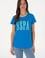 Kadın Kobalt Mavi Bisiklet Yaka Tişört