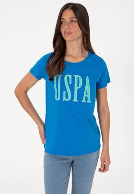 Kadın Kobalt Mavi Bisiklet Yaka Tişört - 50305842075