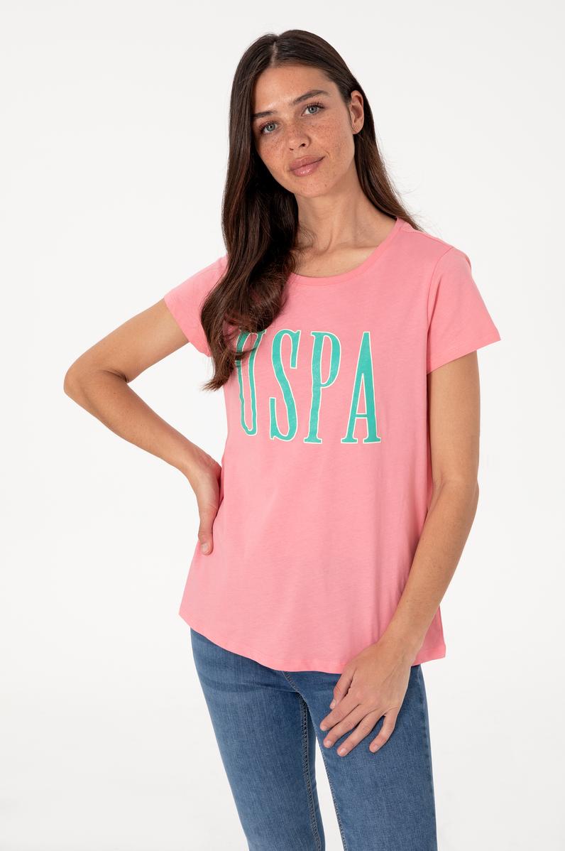 Kadın Pembe Bisiklet Yaka Tişört