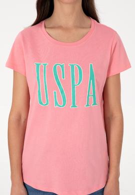 Kadın Pembe Bisiklet Yaka Tişört - 50305842109