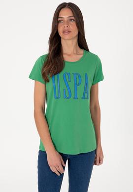 Kadın Açık Yeşil Bisiklet Yaka Tişört - 50305842158