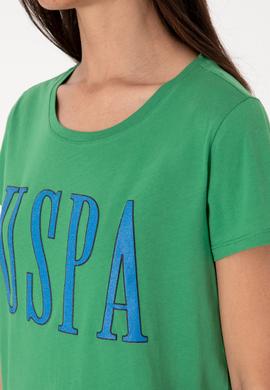 Kadın Açık Yeşil Bisiklet Yaka Tişört - 50305842158