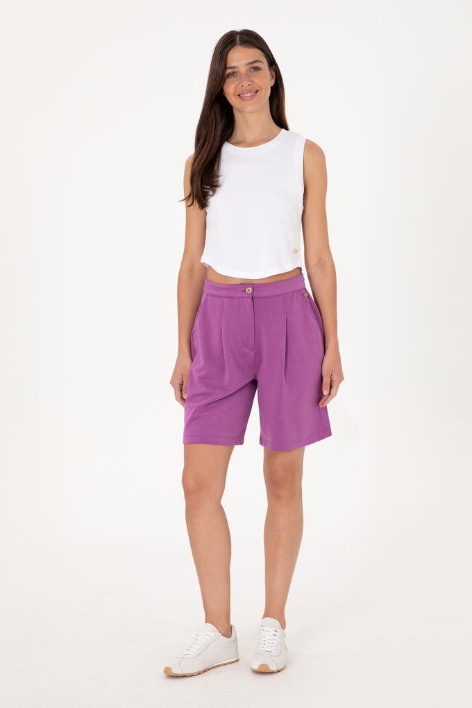 Kadın Menekşe Modal Karışımlı Örme Şort