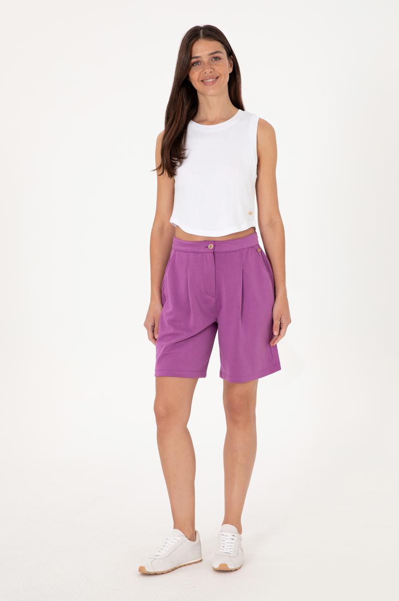 Kadın Menekşe Modal Karışımlı Örme Şort
