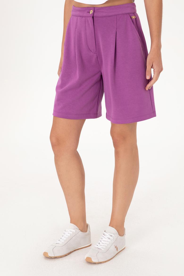 Kadın Menekşe Modal Karışımlı Örme Şort - 50299870033