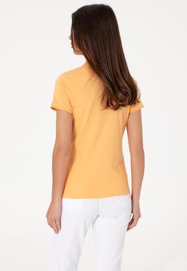 Kadın Turuncu Basic Polo Yaka Tişört - 50300896176