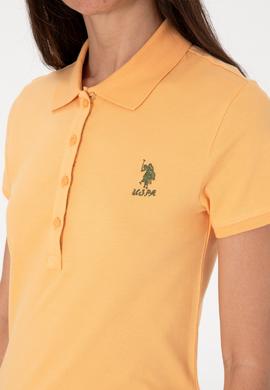 Kadın Turuncu Basic Polo Yaka Tişört - 50300896176