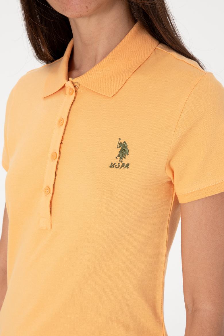 Kadın Turuncu Basic Polo Yaka Tişört - 50300896176