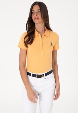 Kadın Turuncu Basic Polo Yaka Tişört - 50300896176