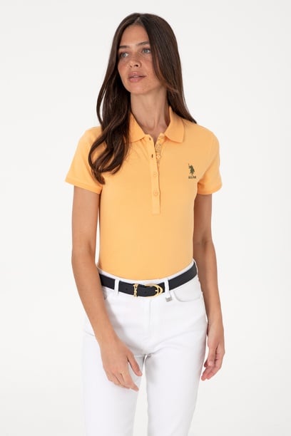 Kadın Turuncu Basic Polo Yaka Tişört