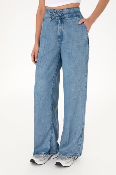 Kadın Açık Mavi Loose Fit Jean Pantolon