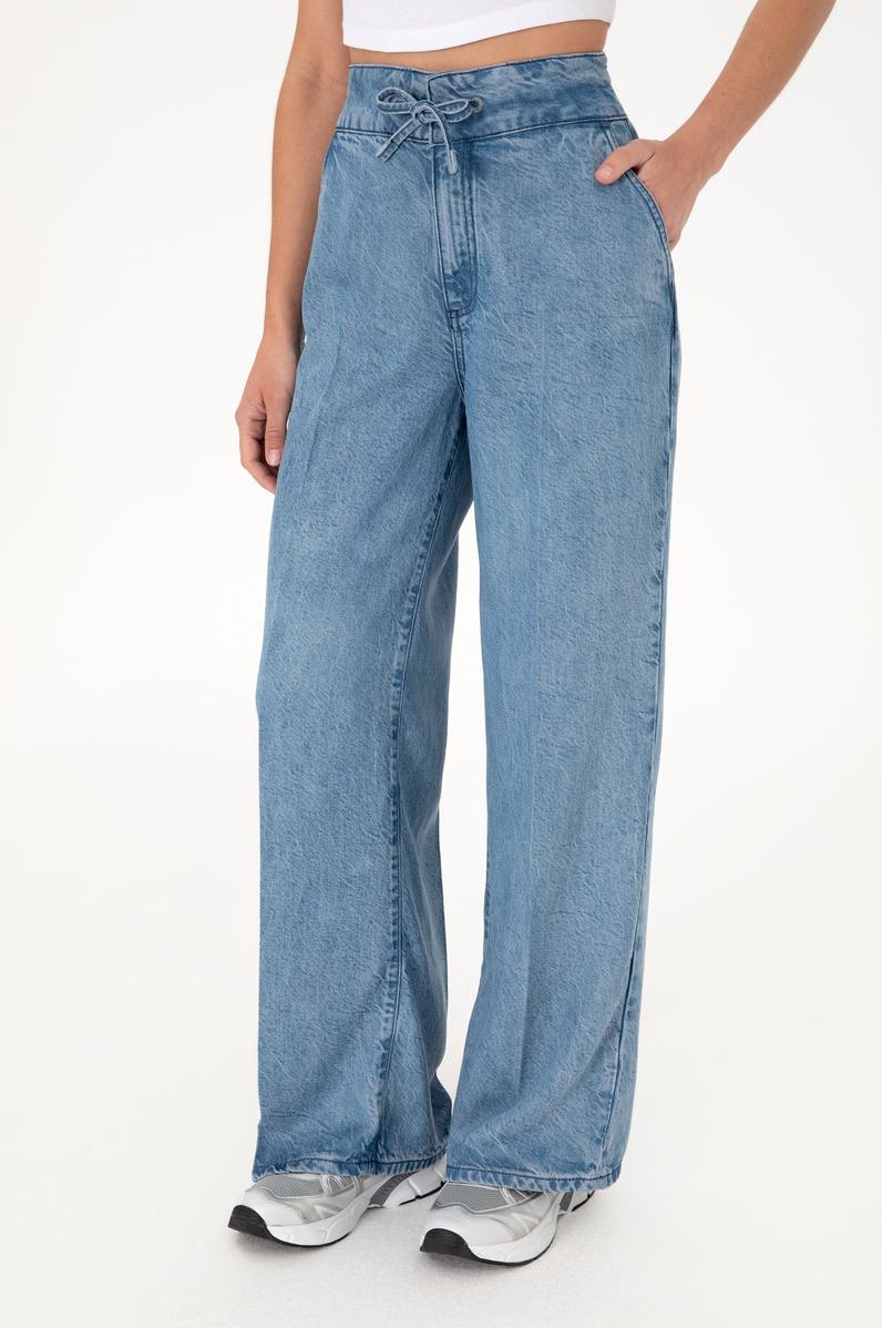 Kadın Açık Mavi Loose Fit Jean Pantolon