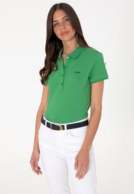 Kadın Açık Yeşil Basic Polo Yaka Tişört - 50305764232
