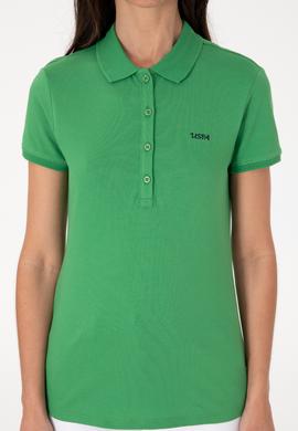 Kadın Açık Yeşil Basic Polo Yaka Tişört - 50305764232