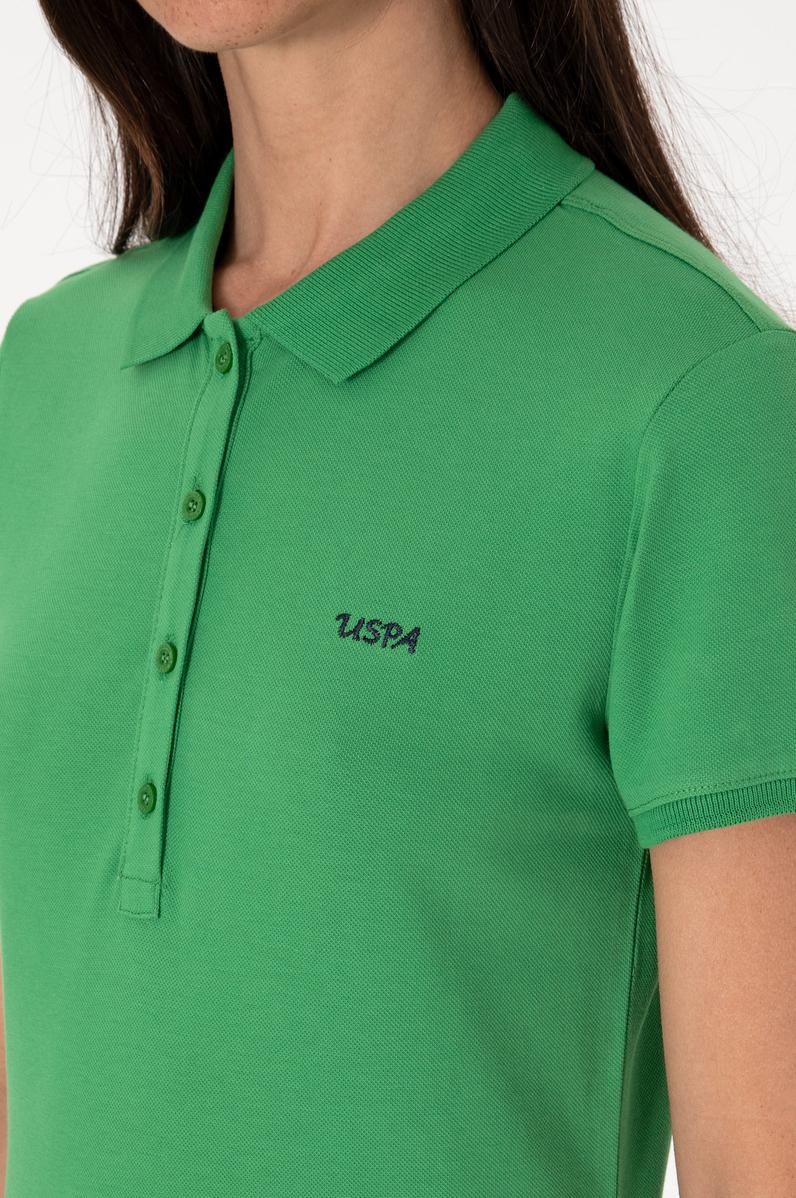 Kadın Açık Yeşil Basic Polo Yaka Tişört