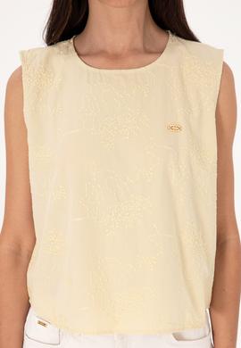 Kadın Açık Haki Kolsuz Bluz - 50299633021