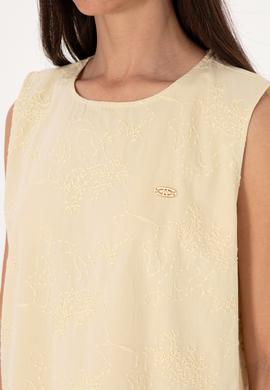 Kadın Açık Haki Kolsuz Bluz - 50299633021