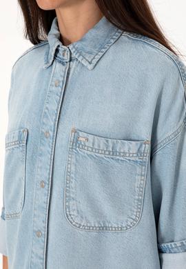 Kadın Açık Mavi Jean Gömlek - 50304324006