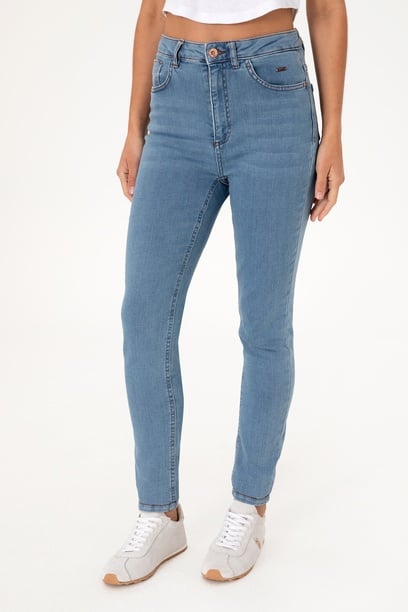 Kadın Açık Mavi Skinny High Waist Fit Jean Pantolon