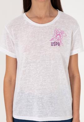 Kadın Beyaz Bisiklet Yaka Tişört - 50299755028