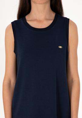 Kadın Lacivert Kolsuz Mini Boy Örme Elbise - 50297895005